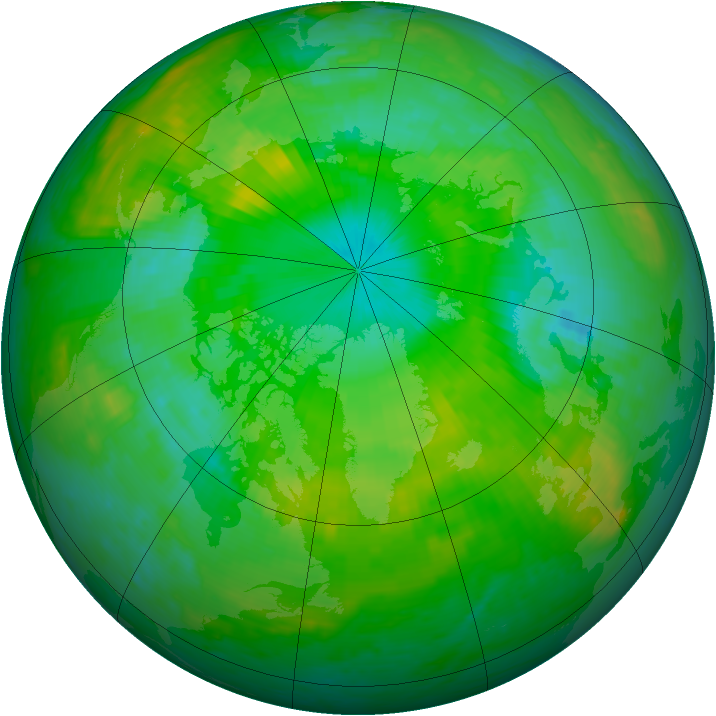 Arctic ozone map for 19 July 2001
